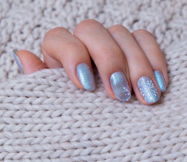 uñas copos de nieve