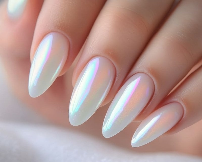 uñas efecto nacarado